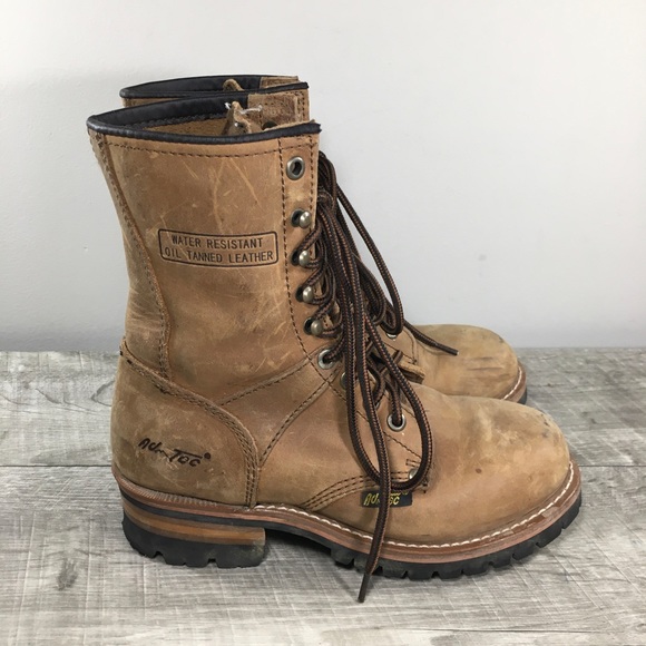ad-tec Shoes - Ad-Tec Brown Leather Womens Granny Grunge Punk Riding Lace Up Soft Toe Boots 6.5